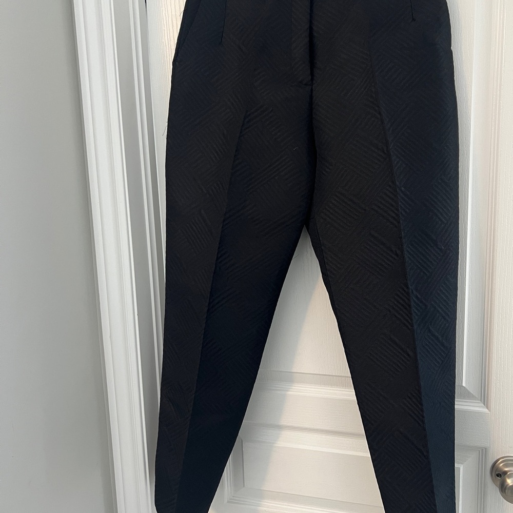 Black Textured Pants
